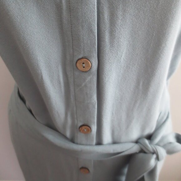 90's Style Blue Sleeveless V-Neckline Button down Maxi Dress with Pockets - NWOT - Picture 7 of 10